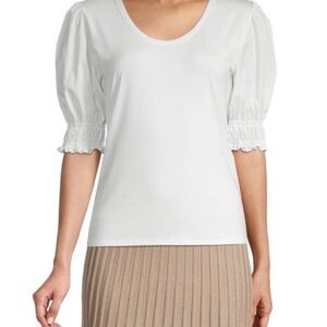 T Tahari Puff-Sleeve Top